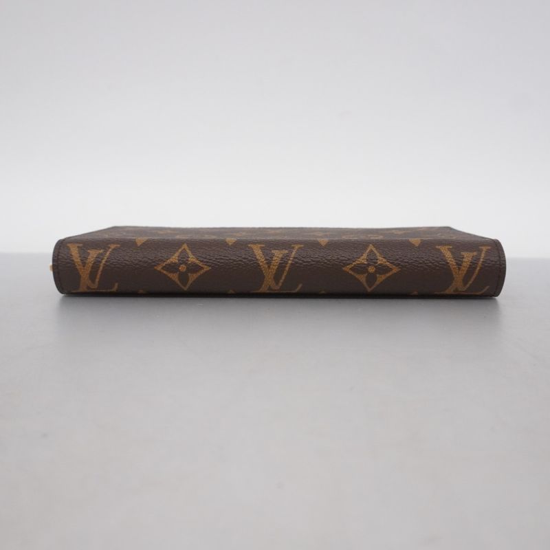 Louis Vuitton Long Wallet Monogram Zippy Wallet M41896 Brown Coquelicot Ladies