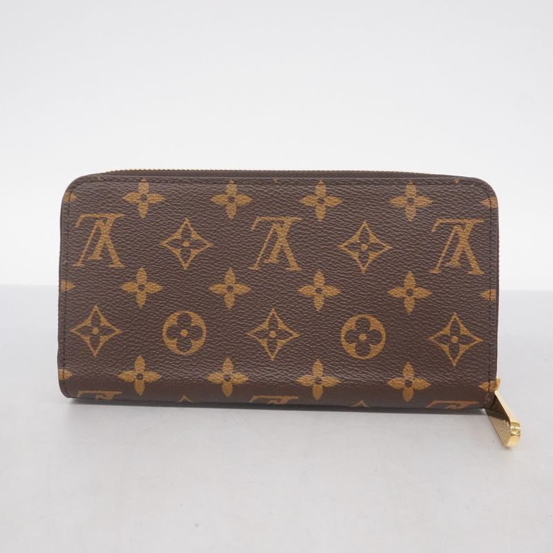 Louis Vuitton Long Wallet Monogram Zippy Wallet M41896 Brown Coquelicot Ladies