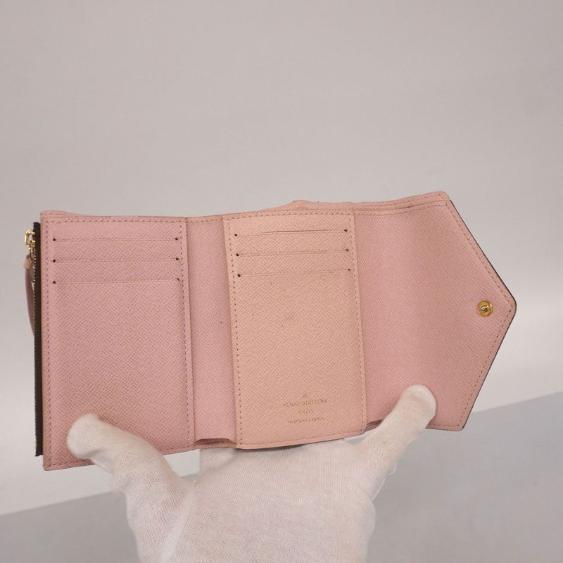 Louis Vuitton Trifold Wallet Monogram Portefeuille Victorine M62360 Brown Rose