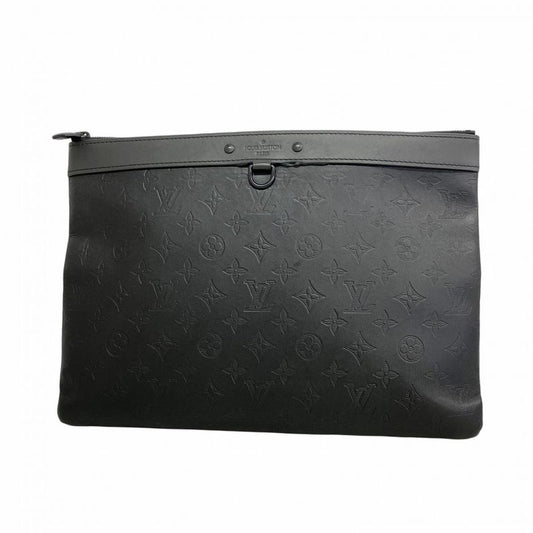 Louis Vuitton Clutch Bag Monogram Shadow Pochette Discovery M62903 Black