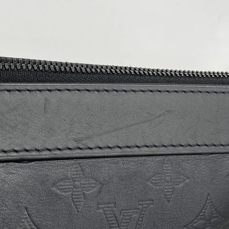 Louis Vuitton Clutch Bag Monogram Shadow Pochette Discovery M62903 Black