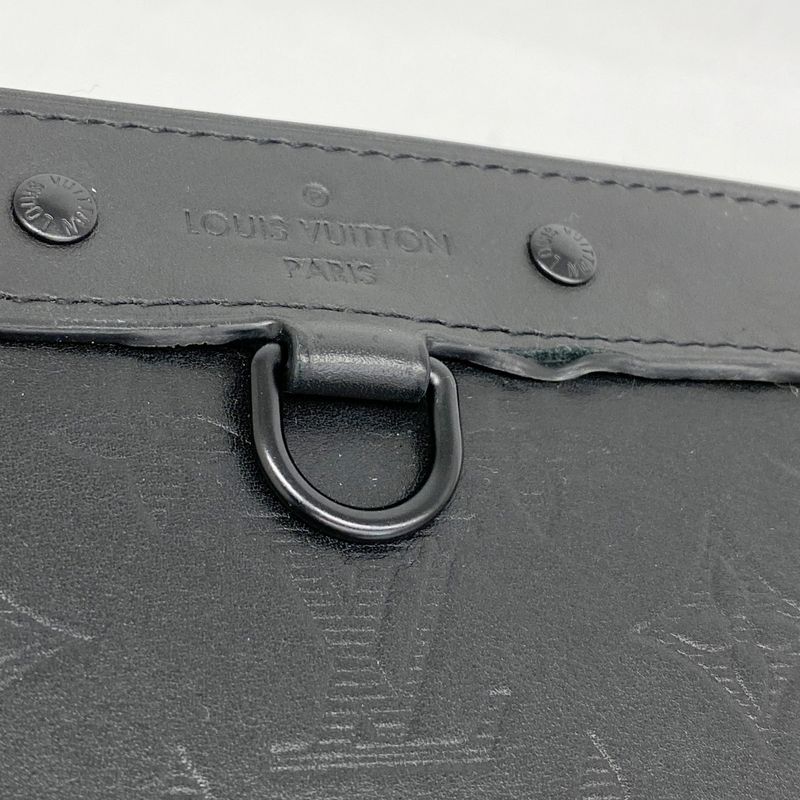 Louis Vuitton Clutch Bag Monogram Shadow Pochette Discovery M62903 Black