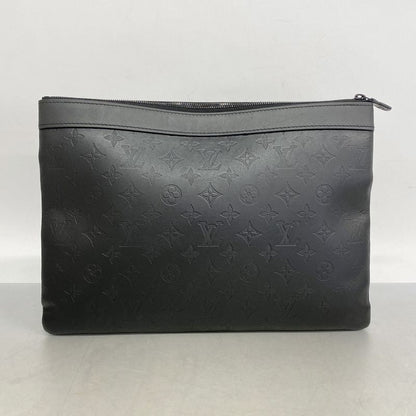 Louis Vuitton Clutch Bag Monogram Shadow Pochette Discovery M62903 Black