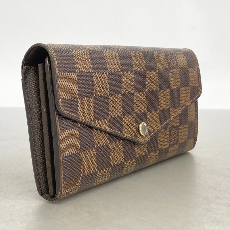 Louis Vuitton Damier Portefeuille Sarah N63209 Ebène Women's Long Wallet