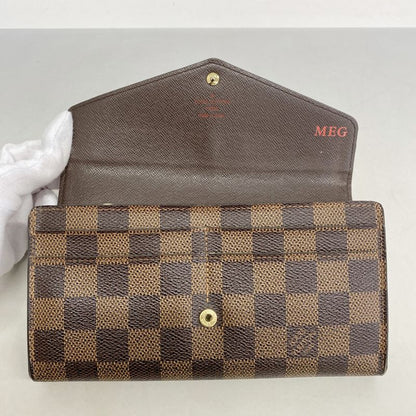 Louis Vuitton Damier Portefeuille Sarah N63209 Ebène Women's Long Wallet