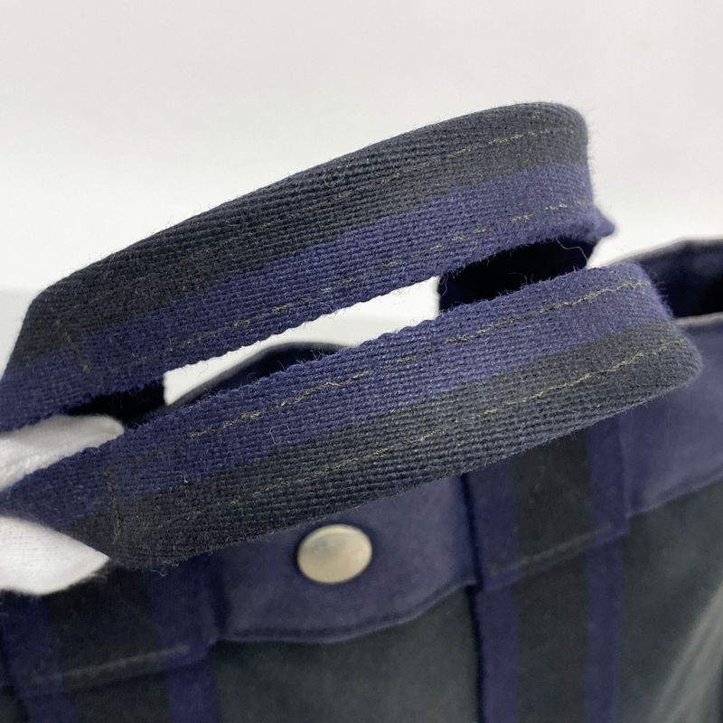 Hermes Tote Bag Fourre Tout PM Canvas Navy Silver Hardware Women