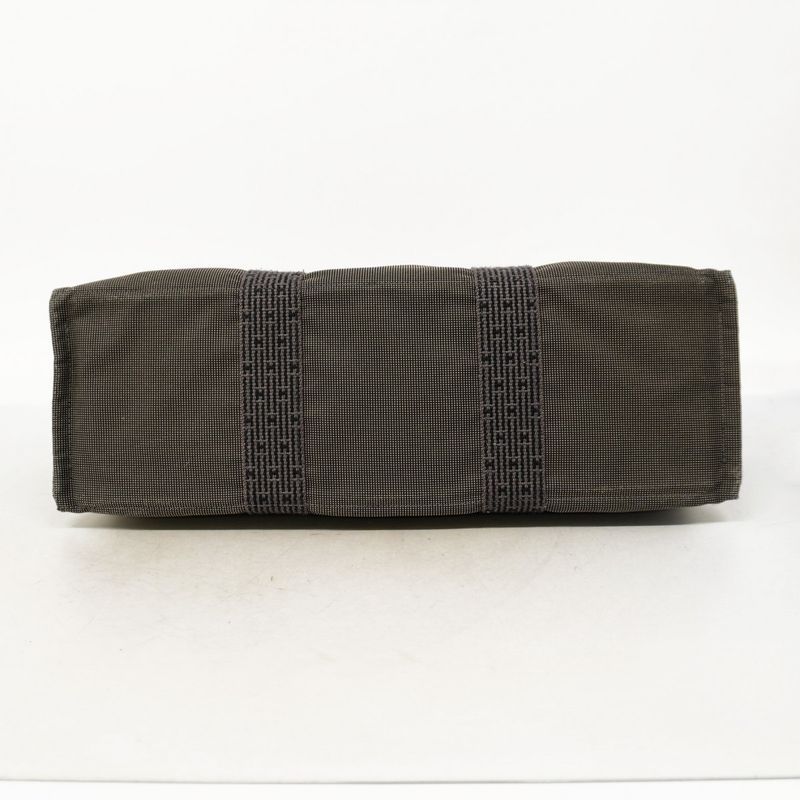 Hermes Tote Bag Yale Line GM Canvas Gray Silver Hardware Women