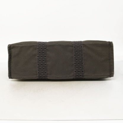 Hermes Tote Bag Yale Line GM Canvas Gray Silver Hardware Women