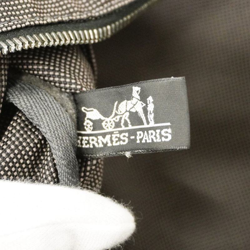 Hermes Tote Bag Yale Line GM Canvas Gray Silver Hardware Women