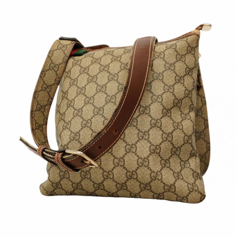 Gucci Shoulder Bag GG Supreme/sherry Line 246413 PVC Brown Chien Pan Gold