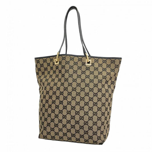 Gucci Tote Bag GG Canvas 002 1098 Canvas Brown Black Chien Pan Gold Hardware