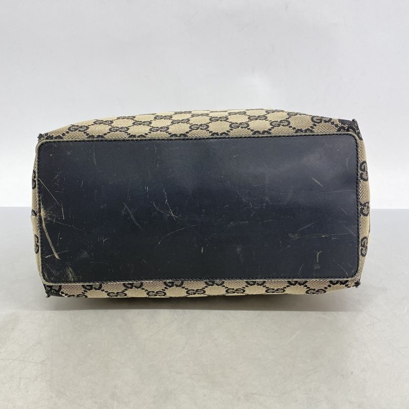 Gucci Tote Bag GG Canvas 002 1098 Canvas Brown Black Chien Pan Gold Hardware