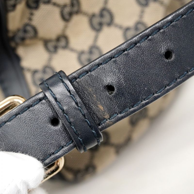 Gucci Handbag GG Canvas 247205 Canvas Navy Chien Pan Gold Hardware 2way Bag