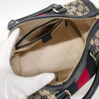 Gucci Handbag GG Canvas 247205 Canvas Navy Chien Pan Gold Hardware 2way Bag