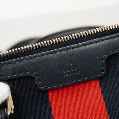 Gucci Handbag GG Canvas 247205 Canvas Navy Chien Pan Gold Hardware 2way Bag