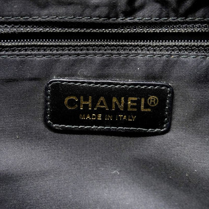 Chanel Handbag New Travel Nylon Black Chien Pan Gold Hardware Women's