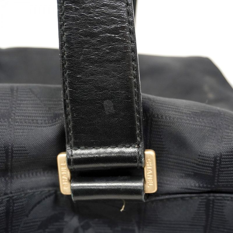 Chanel Handbag New Travel Nylon Black Chien Pan Gold Hardware Women's