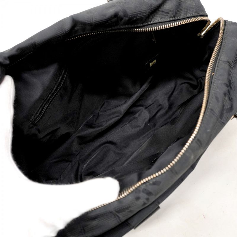 Chanel Handbag New Travel Nylon Black Chien Pan Gold Hardware Women's