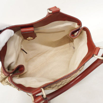 Gucci Handbag GG Canvas Sookie 211944 Canvas Brown Chien Pan Gold Hardware Women