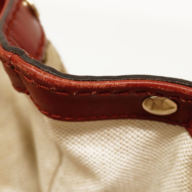 Gucci Handbag GG Canvas Sookie 211944 Canvas Brown Chien Pan Gold Hardware Women