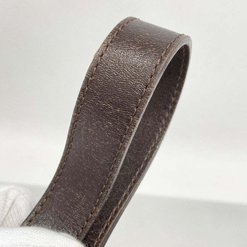 Fendi Shoulder Bag Zucca Nylon Canvas Brown Silver Hardware Women