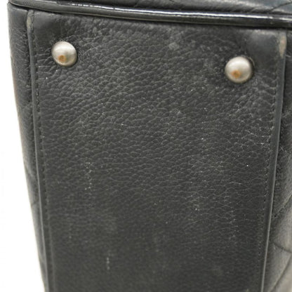 Chanel Handbag Matelasse Caviar Skin Black Silver Hardware Women