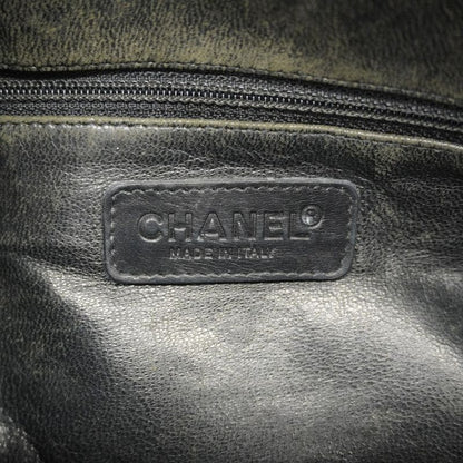 Chanel Handbag Matelasse Caviar Skin Black Silver Hardware Women