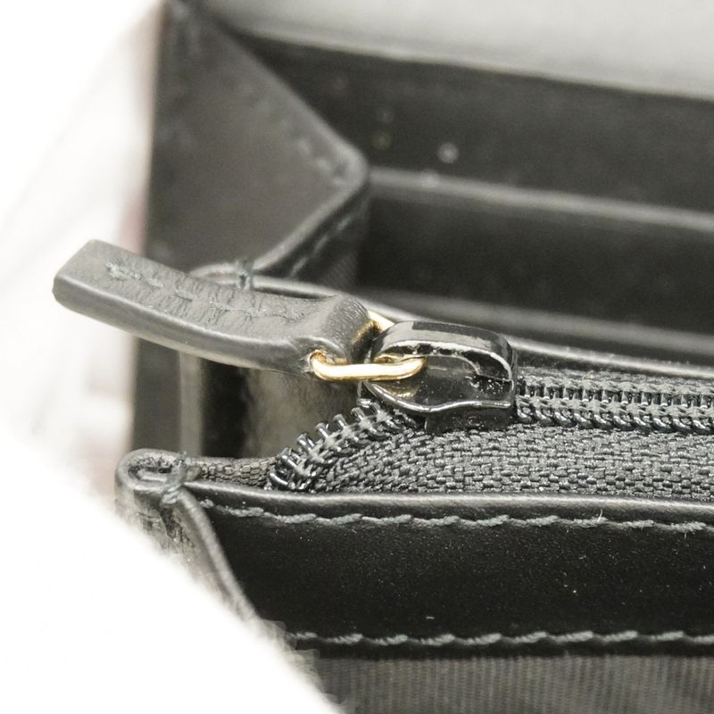 Gucci Long Wallet GG Supreme 779785 PVC Black Brown Gold Hardware Women