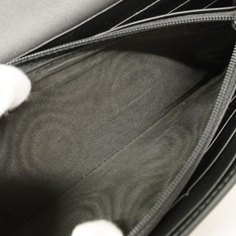 Gucci Long Wallet GG Supreme 779785 PVC Black Brown Gold Hardware Women