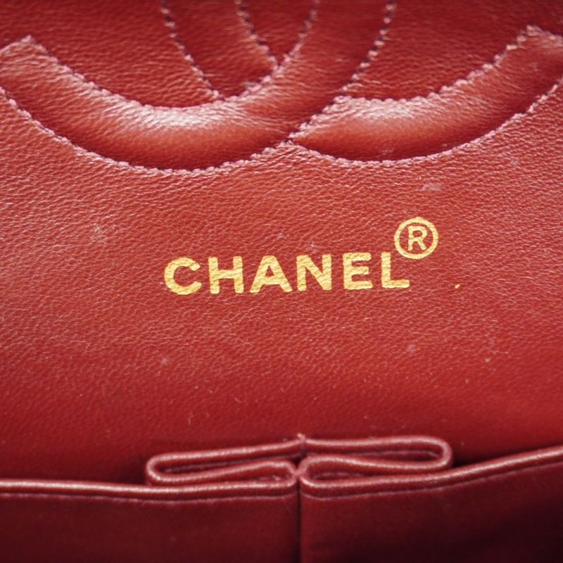 Chanel Shoulder Bag V-stitched Lambskin Black Gold Hardware Women