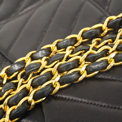 Chanel Shoulder Bag V-stitched Lambskin Black Gold Hardware Women