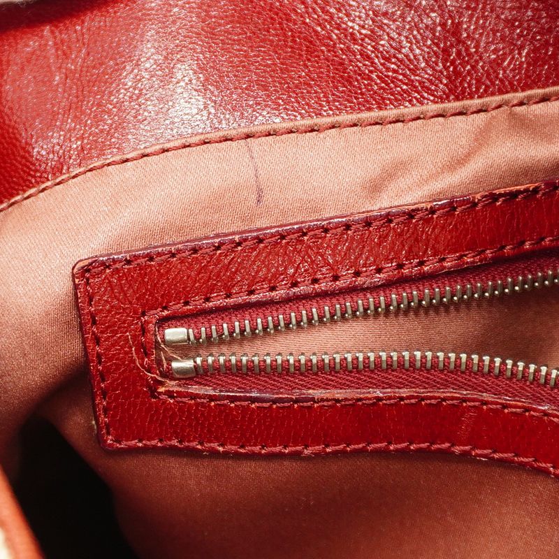 Fendi Tote Bag Raffia Beige Bordeaux Silver Hardware Women