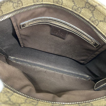 Gucci Shoulder Bag GG Supreme 295257 PVC Brown Chien Pan Gold Hardware Women