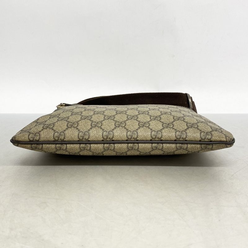 Gucci Shoulder Bag GG Supreme 295257 PVC Brown Chien Pan Gold Hardware Women