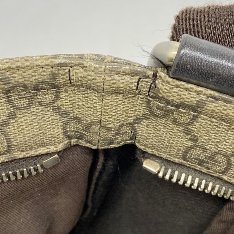 Gucci Shoulder Bag GG Supreme 295257 PVC Brown Chien Pan Gold Hardware Women