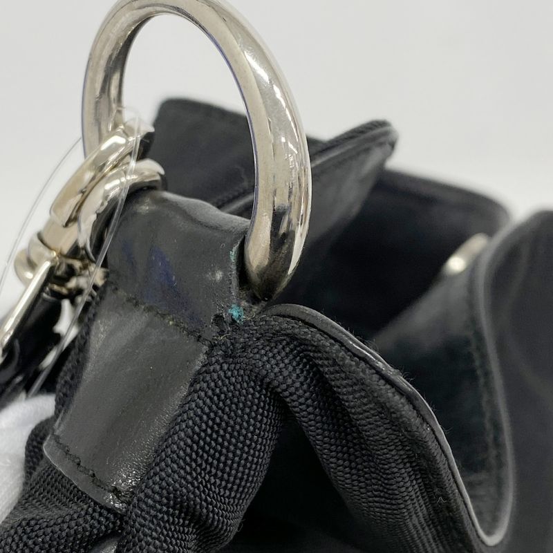 Gucci Handbag Bamboo 001 1638 Nylon Black Silver Hardware 2way Bag Ladies