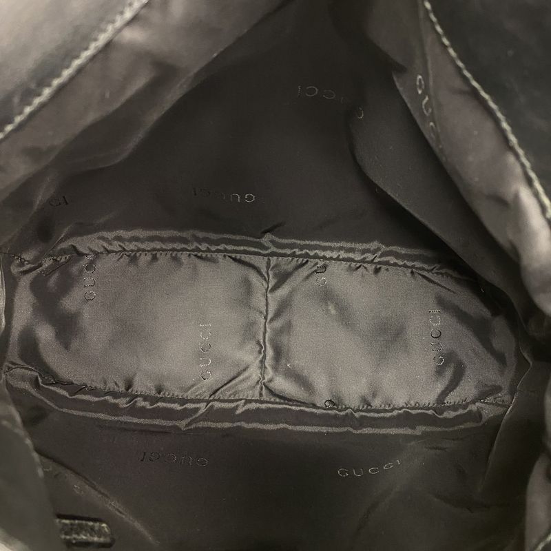 Gucci Handbag Bamboo 001 1638 Nylon Black Silver Hardware 2way Bag Ladies