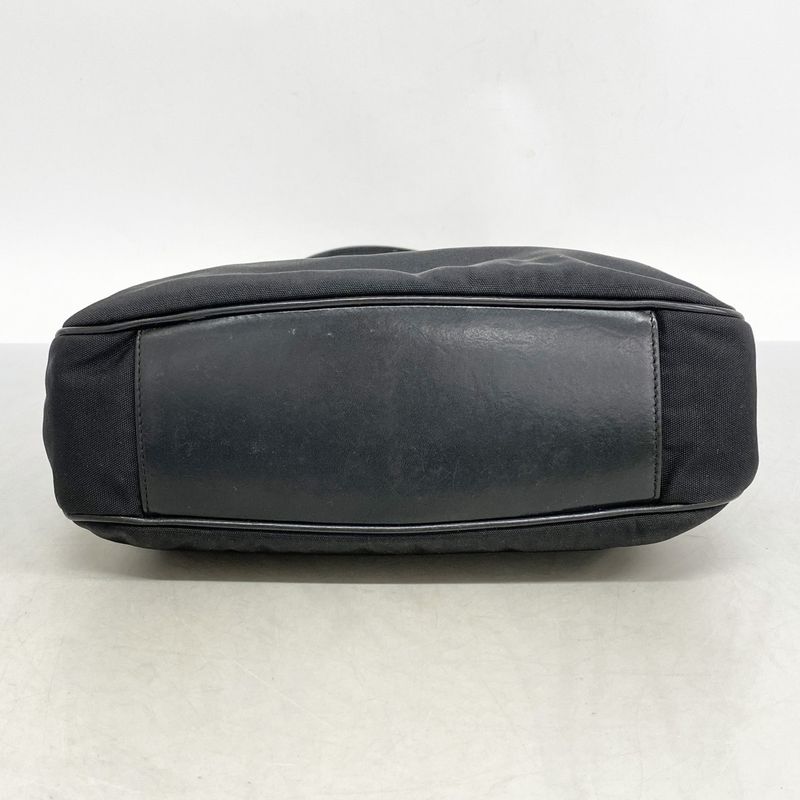 Gucci Handbag Bamboo 001 1638 Nylon Black Silver Hardware 2way Bag Ladies