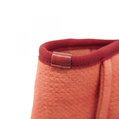 Chanel Shoulder Bag Deauville Canvas Red Silver Hardware Women