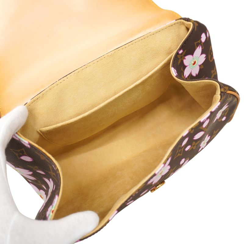 Louis Vuitton Handbag Monogram Cherry Blossom Sac Retro PM M92012 Marron Women's