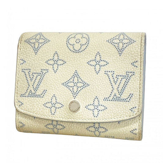 Louis Vuitton Wallet Mahina Portefeuille Iris Compact M11802 White Blue Women's