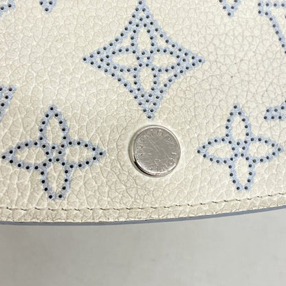 Louis Vuitton Wallet Mahina Portefeuille Iris Compact M11802 White Blue Women's