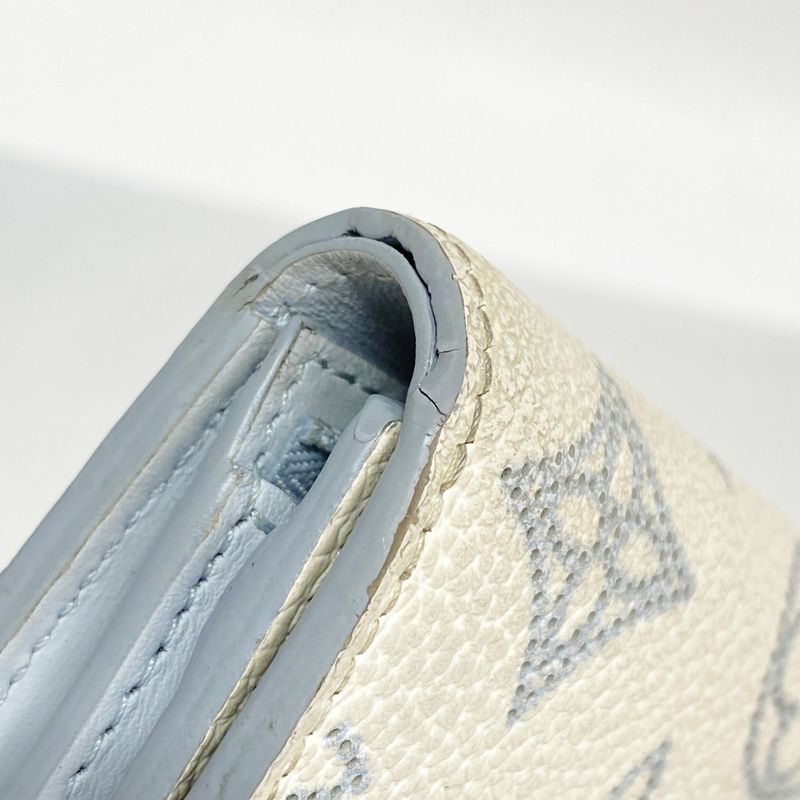 Louis Vuitton Wallet Mahina Portefeuille Iris Compact M11802 White Blue Women's