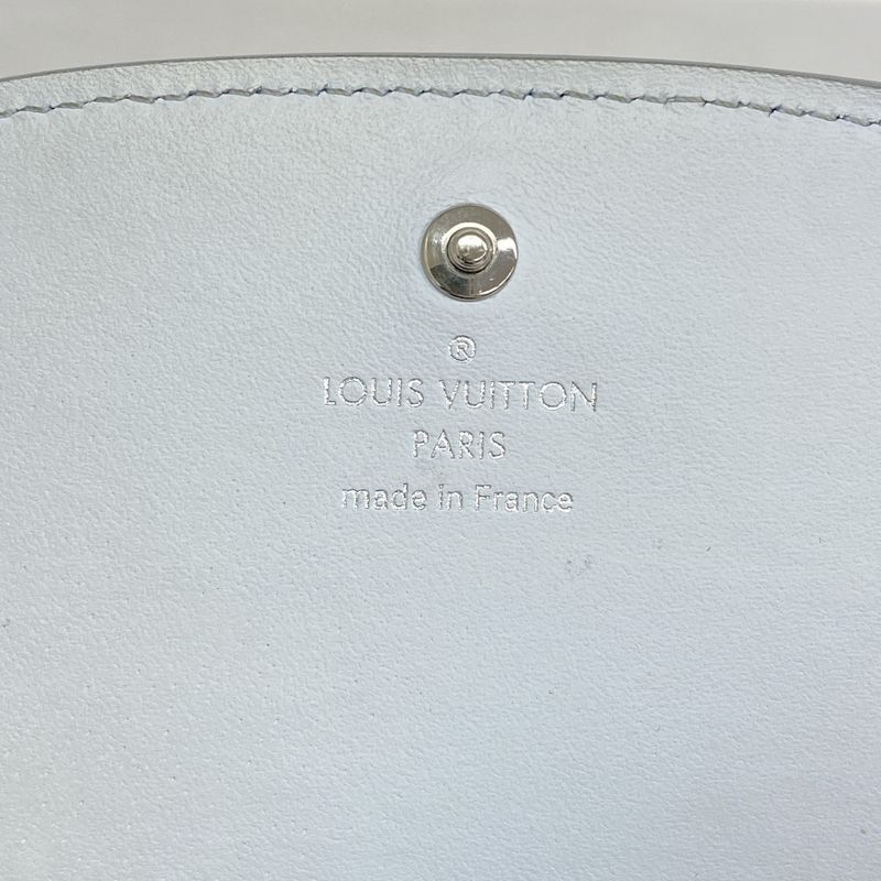 Louis Vuitton Wallet Mahina Portefeuille Iris Compact M11802 White Blue Women's