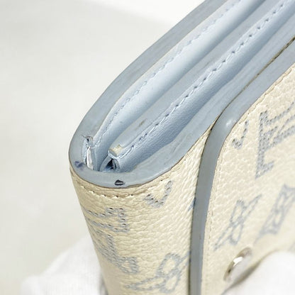 Louis Vuitton Wallet Mahina Portefeuille Iris Compact M11802 White Blue Women's