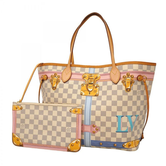 Louis Vuitton Tote Bag Damier Azure 2018 Summer Trunk Neverfull MM N41734 White