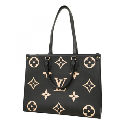 Louis Vuitton Tote Monogram/empreinte On-the-go MM M45495 Black Beige 2-way Bag