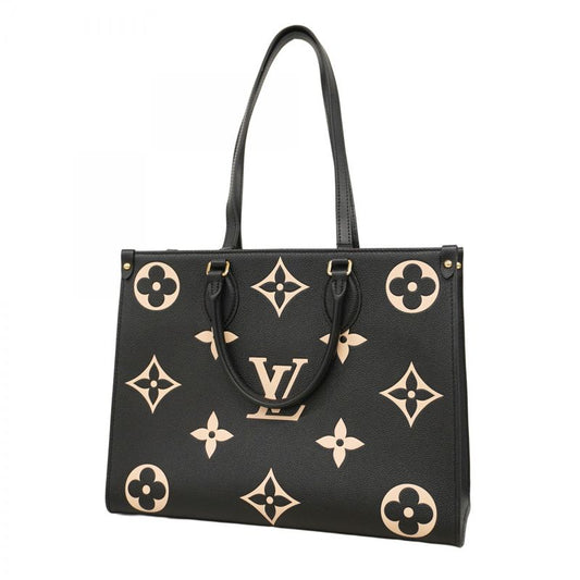 Louis Vuitton Tote Monogram/empreinte On-the-go MM M45495 Black Beige 2-way Bag