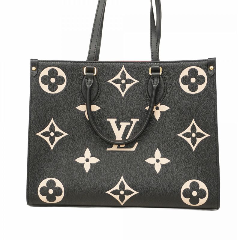 Louis Vuitton Tote Monogram/empreinte On-the-go MM M45495 Black Beige 2-way Bag