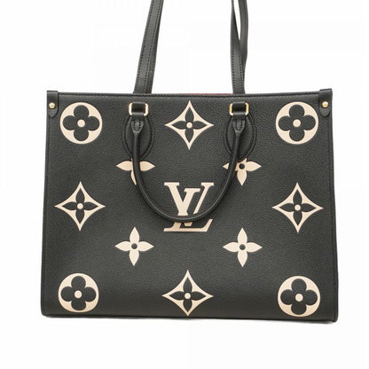 Louis Vuitton Tote Monogram/empreinte On-the-go MM M45495 Black Beige 2-way Bag